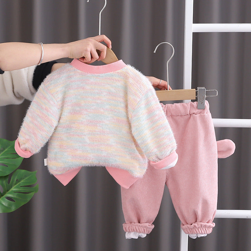 Baby Girl Clothing Set Pink Bear Ensemble
