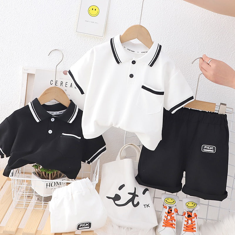 Toddler Boy Clothing Sets Classic Contrast Ensemble