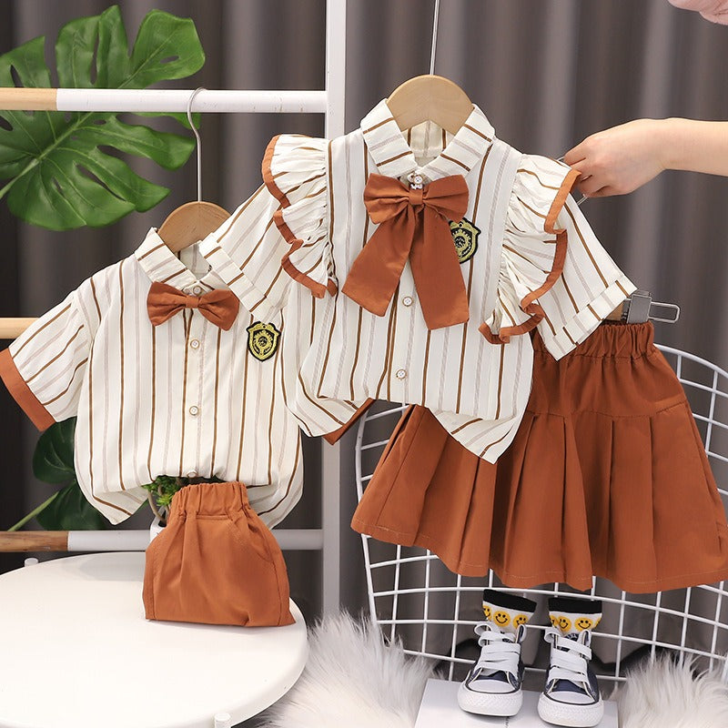 Toddler Boy and Girl Clothing Sets Striped Elegance