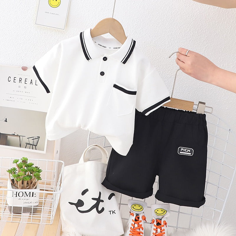 Toddler Boy Clothing Sets Classic Contrast Ensemble