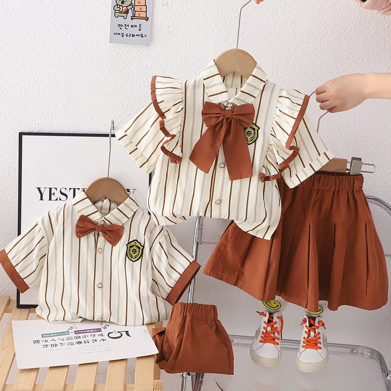 Toddler Boy and Girl Clothing Sets Striped Elegance