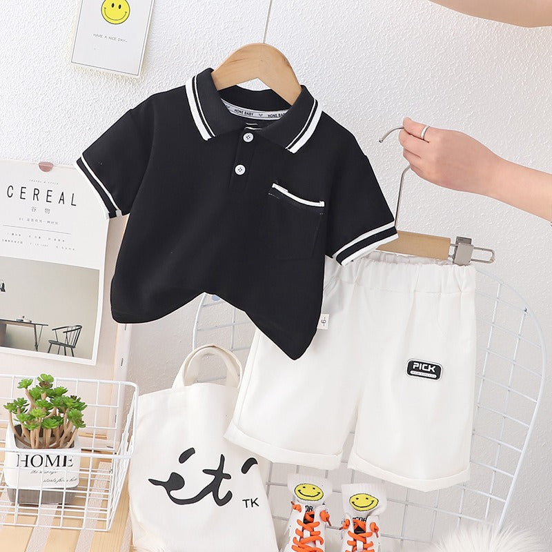 Toddler Boy Clothing Sets Classic Contrast Ensemble