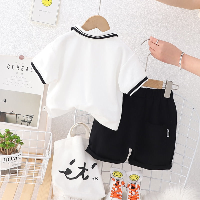 Toddler Boy Clothing Sets Classic Contrast Ensemble