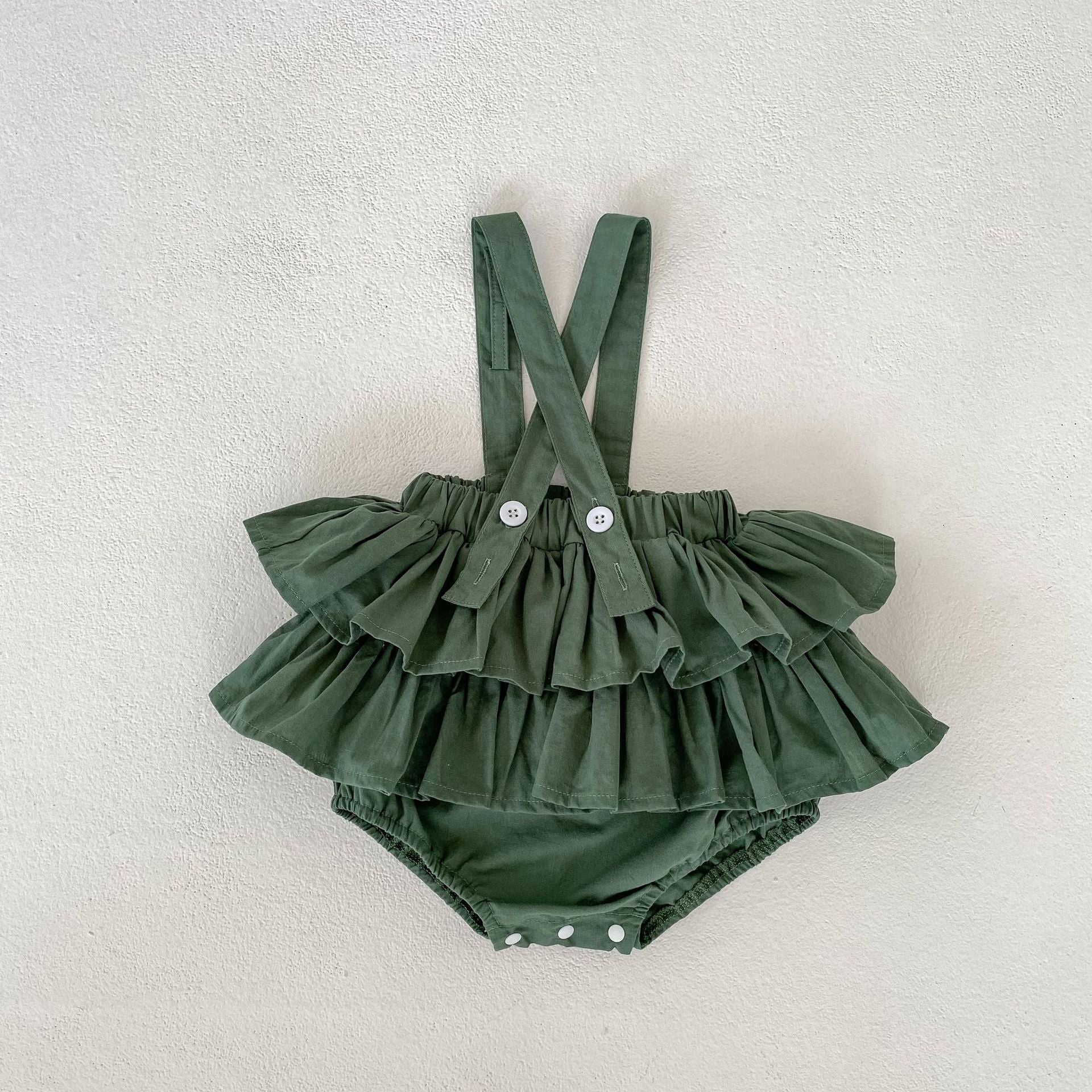 Baby Girl Romper Green Polka Charm