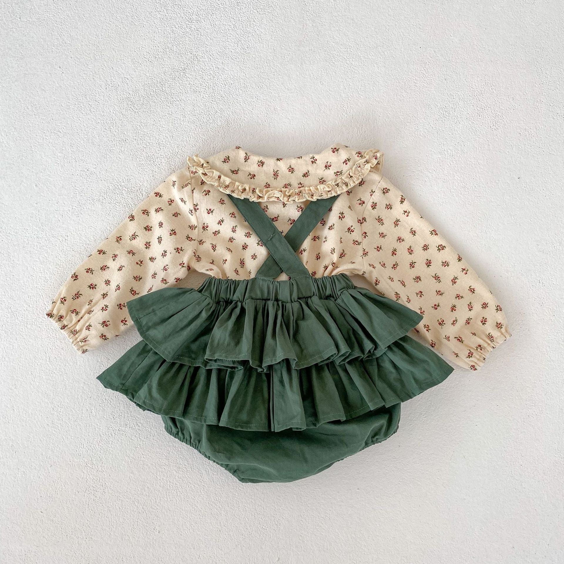 Baby Girl Romper Green Polka Charm