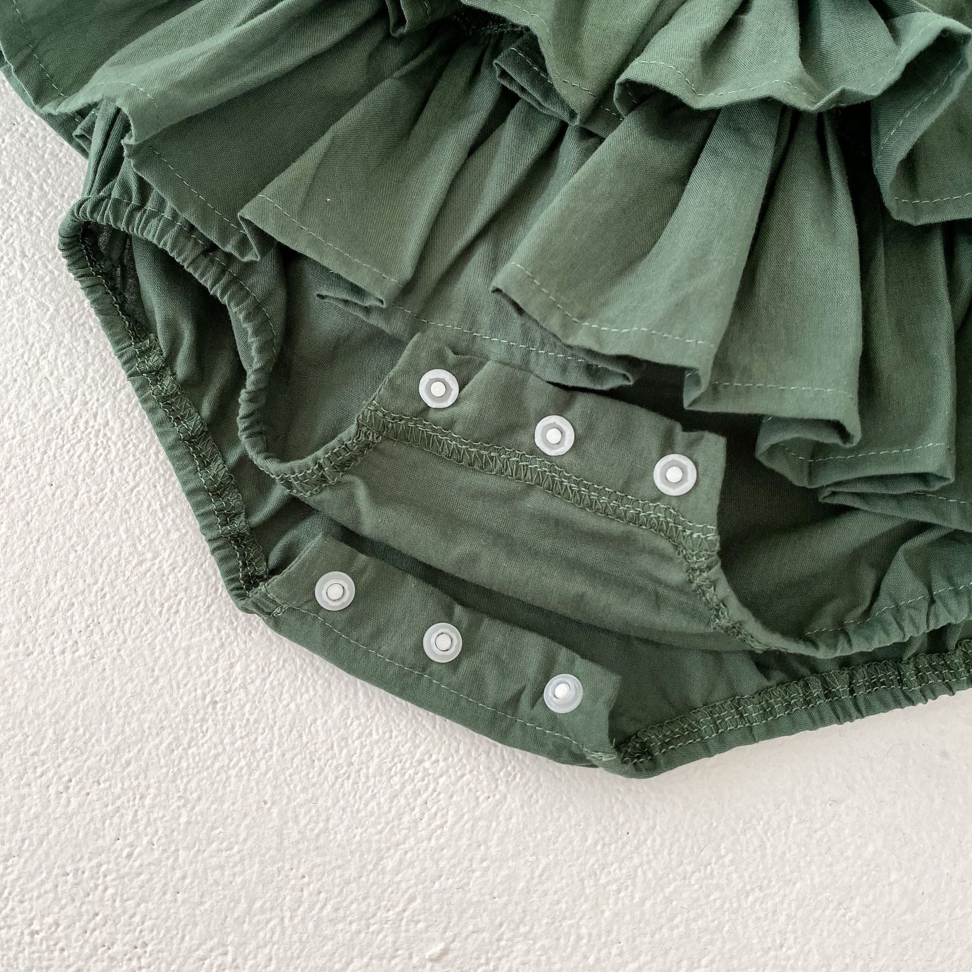 Baby Girl Romper Green Polka Charm