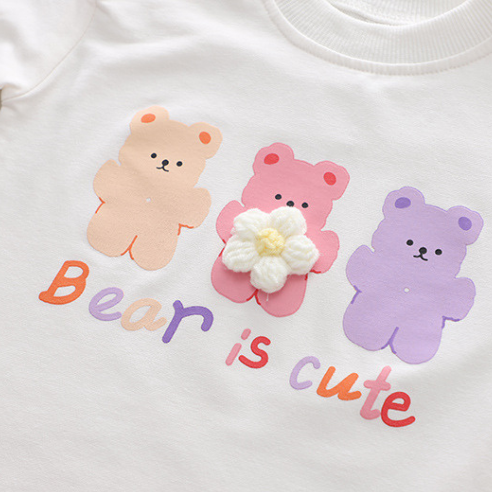 Baby Girl Clothing Set Pink Bear Ensemble